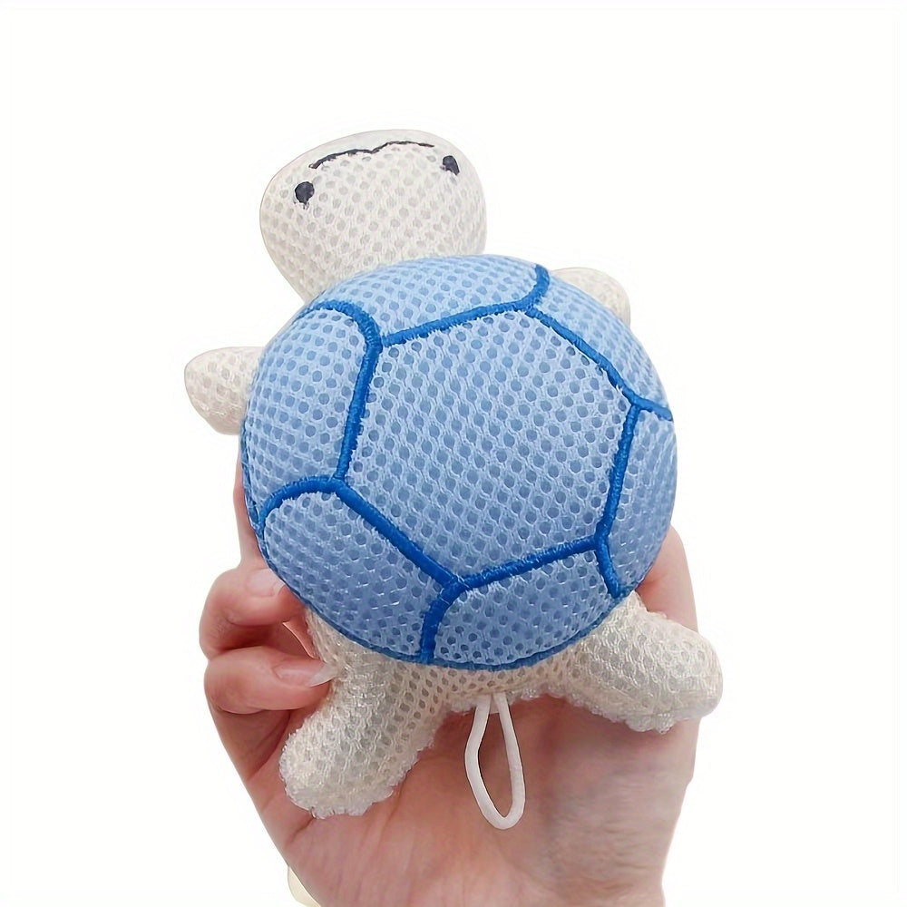 1 Pack Double-Sided Turtle Bath Ball Cute Shower Ball Light Beige Cleaning Body Exfoliating Bath Ball Reusable Bathing Tool Bathroom Accessories
