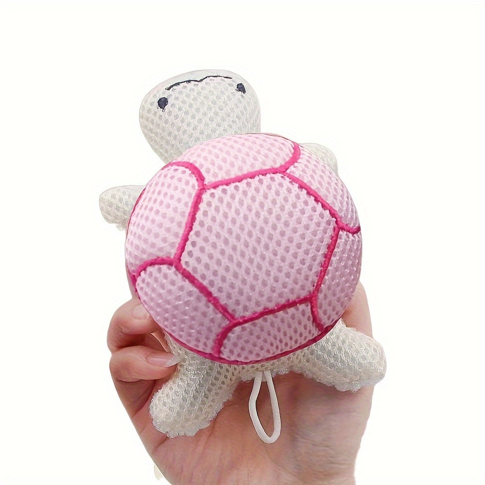 1 Pack Double-Sided Turtle Bath Ball Cute Shower Ball Light Beige Cleaning Body Exfoliating Bath Ball Reusable Bathing Tool Bathroom Accessories
