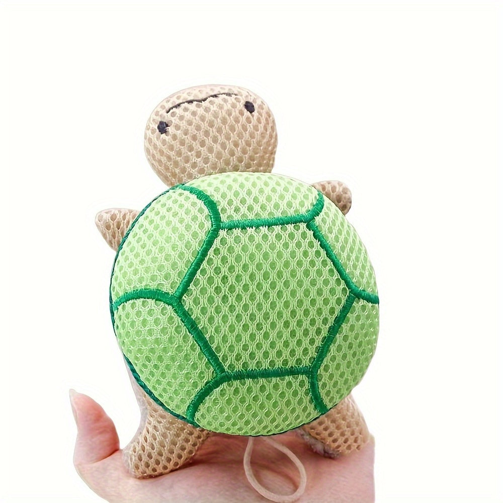 1 Pack Double-Sided Turtle Bath Ball Cute Shower Ball Light Beige Cleaning Body Exfoliating Bath Ball Reusable Bathing Tool Bathroom Accessories