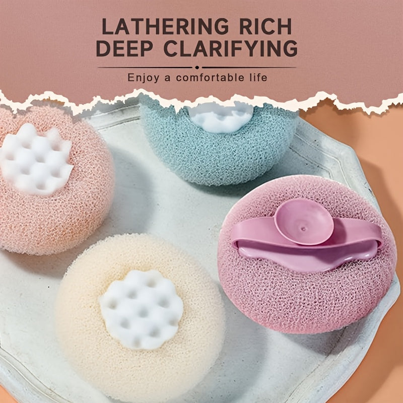 Super Soft Sunflower Suction Cup Bath Ball, 2024 New 2-in-1 Sunflower Bath Ball, Exfoliating Bath Sponge Cleaning Brush With Suction Cup Shower Sponges For Women Men